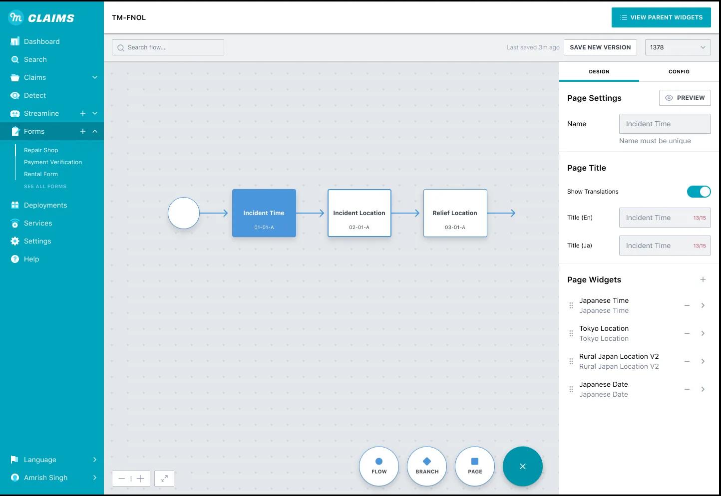 Metromile Enterprise Report Designer UI